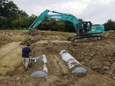 Pose citerne gestion eaux pluviales